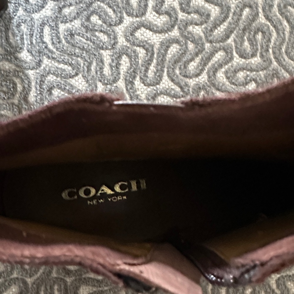 Coach Maya Suede Polished Calf Ankle Wedge Boots Brown Size 7. NWOT - Picture 11 of 12